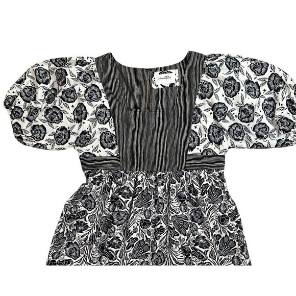 ANTHROPOLOGIE Bloomingprint Dress Adrienne Flounced Midi Floral Size 14 Pockets - Picture 9 of 13